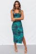 Shania Midi Dress - Green Multi Online Sale