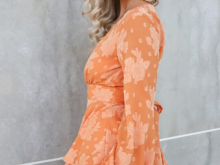 London Playsuit - Orange Print on Sale