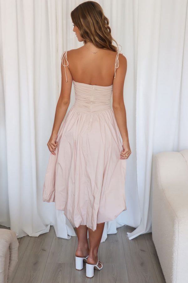 Katya Midi Dress - Nude For Cheap