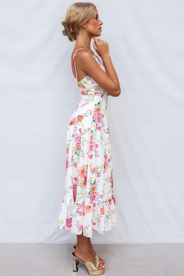 Tegan Midi Dress - White Floral For Cheap