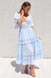 Charlotte Boho Maxi Dress - Baby Blue Hot on Sale