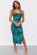 Shania Midi Dress - Green Multi Online Sale