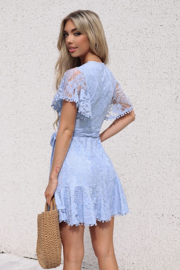 Something Sweet Lace Dress - Baby Blue Cheap