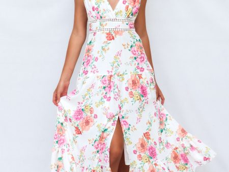 Tegan Midi Dress - White Floral For Cheap