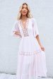 Flora Boho Midi Dress - Pink Hot on Sale