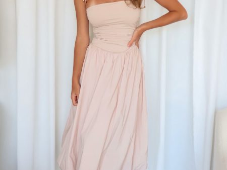 Katya Midi Dress - Nude For Cheap