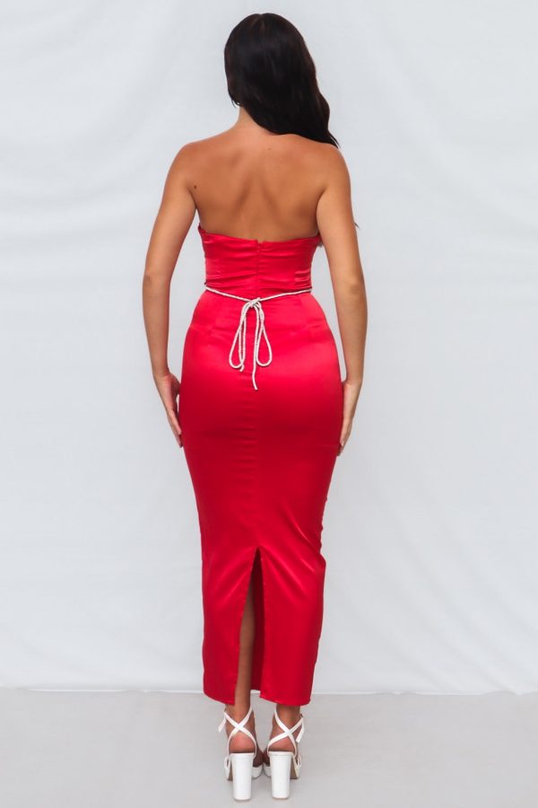 Tisha Midi Dress - Red Online now