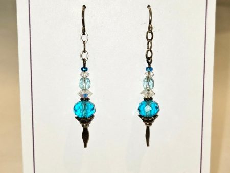 Light blue Swarovski earrings Supply