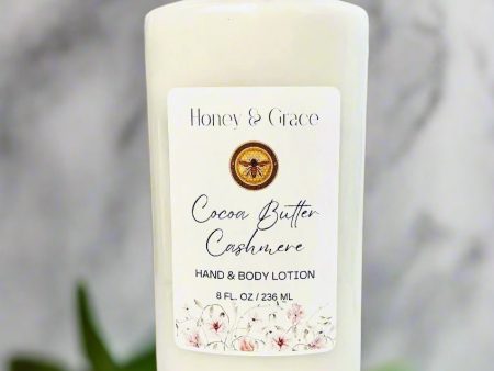 Honey and Grace Hydrating Cocoa Butter Cashmere Hand and Body Lotion 8oz Online Sale