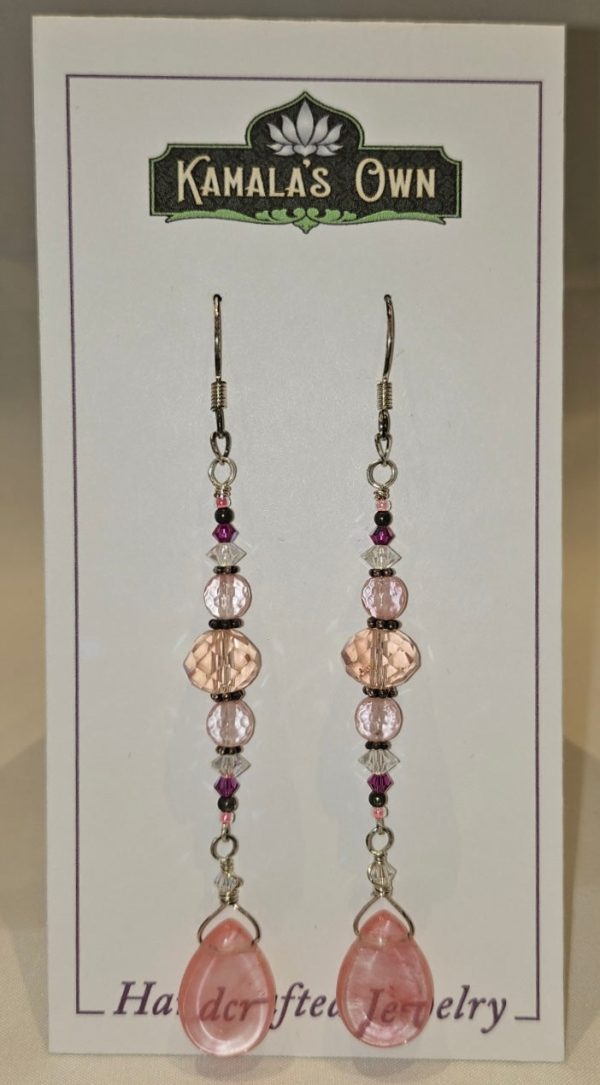 Strawberry quartz earrings on Sale