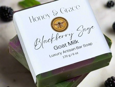 Honey and Grace Blackberry and Sage Goats Milk Bar Soap 5.5 oz For Cheap