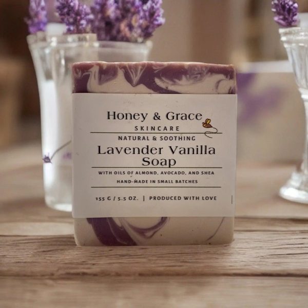 Honey and Grace Vanilla Lavender Bar Soap. 5.5 oz Hot on Sale