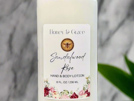 Honey and Grace Sandalwood Rose Hand and Body Lotion 8oz on Sale