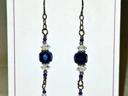 Dark blue earrings Hot on Sale