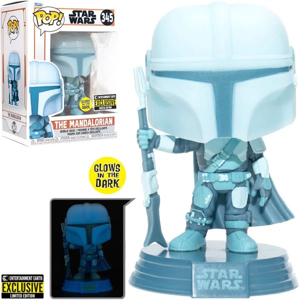 Star Wars: The Mandalorian Hologram Glow-in-the-Dark Pop! Vinyl Figure - Entertainment Earth Exclusive Hot on Sale