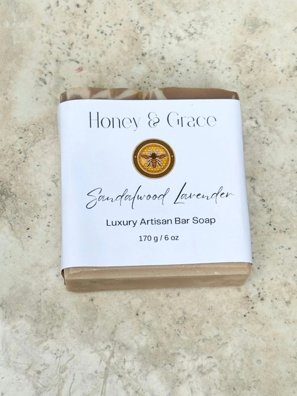 Honey and Grace Sandalwood Lavender Bar Soap. 5.5 oz Online