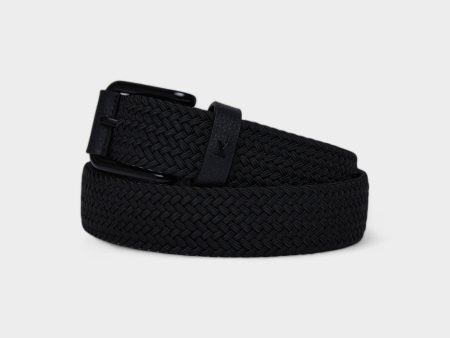 Seb Vegan Bio-Based Bamboo Braided belt in black on Sale