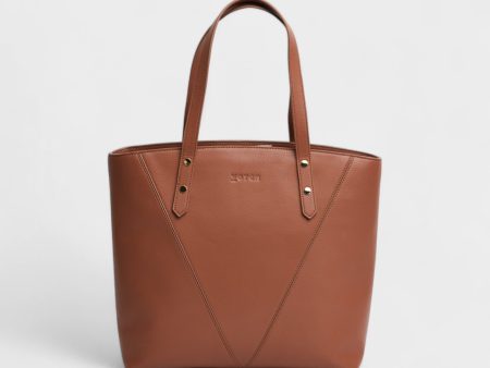 Honor Vegan Bio-Based Bamboo Leather Tote Bag in brown For Sale