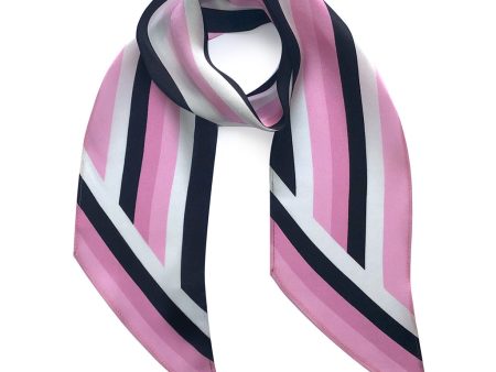 Henley Silk Stripe Neck Scarf Pink Cheap