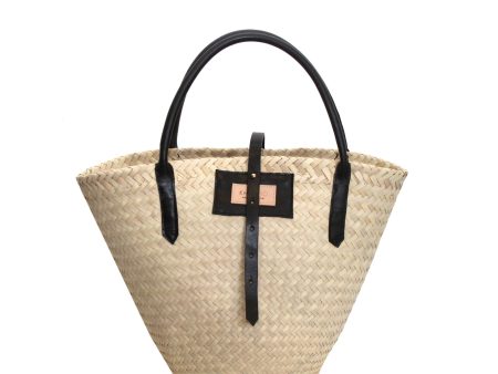 Palm Cone Shopper Black Leather Sale