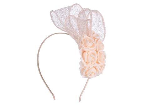 Ruby Rocks Rosita Fascinator - Pale Peach Hot on Sale