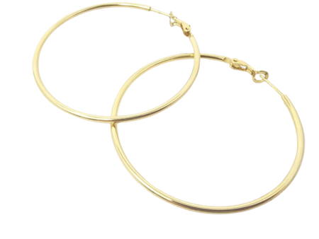 18ct Gold Plated 50mm Everyday Hoop Earrings Online Hot Sale