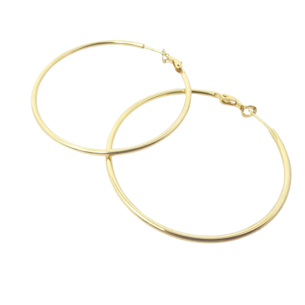 18ct Gold Plated 50mm Everyday Hoop Earrings Online Hot Sale