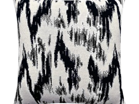 Ikat Wool & Cashmere Knitted Cushion Grey For Cheap