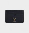 Elia Vegan Bio-Based Bamboo leather card holder in black Online Sale