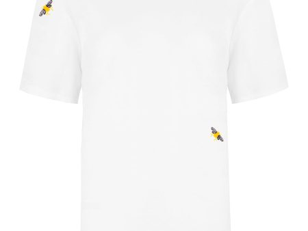 Bee Embroidered Organic Cotton T-Shirt on Sale