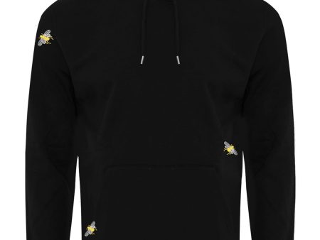 Bee Embroidered Hoodie Black Online Hot Sale