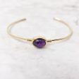 18ct Gold Plated Purple Amethyst Bangle Hot on Sale