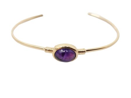 18ct Gold Plated Purple Amethyst Bangle Hot on Sale