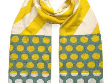 Stripes & Circles Wool & Cashmere Scarf Yellow Cheap