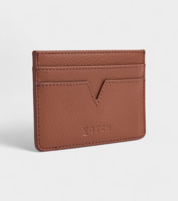 Sol Vegan Bio-Based Bamboo leather card holder in brown Fashion