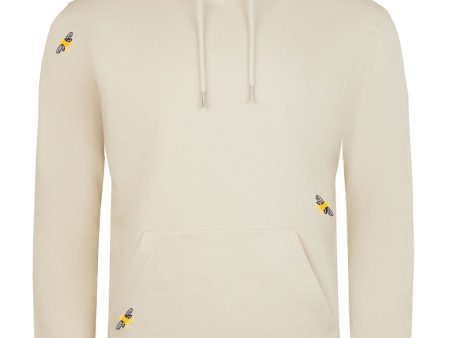 Bee Embroidered Hoodie Ecru Men Online now