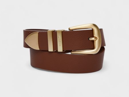 Daisy Vegan Bio-Based Bamboo Western belt in brown Online Sale