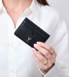 Elia Vegan Bio-Based Bamboo leather card holder in black Online Sale