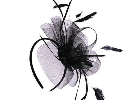 Ruby Rocks Serena Fascinator - Black For Sale