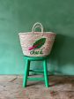 Hand Embroidered Market Basket, Chard Online Hot Sale