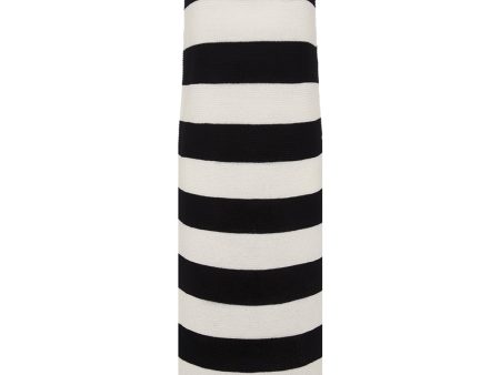 Striped Slit Dress Black & White Discount