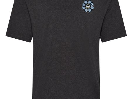 Blue Eyed Flower Upcycled Appliqué T-Shirt Grey Online