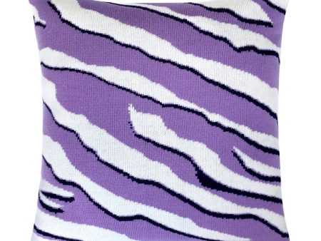 Wild Tiger Wool & Cashmere Knitted Cushion Lilac Online Hot Sale