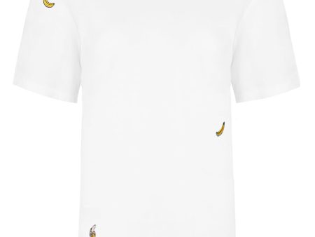 Bananas Embroidered T-Shirt White Men For Cheap