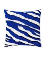 Wild Tiger Wool & Cashmere Knitted Cushion Electric Blue on Sale