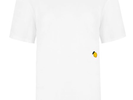 Lemon Embroidered Organic Cotton T-Shirt For Discount