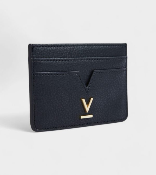 Elia Vegan Bio-Based Bamboo leather card holder in black Online Sale