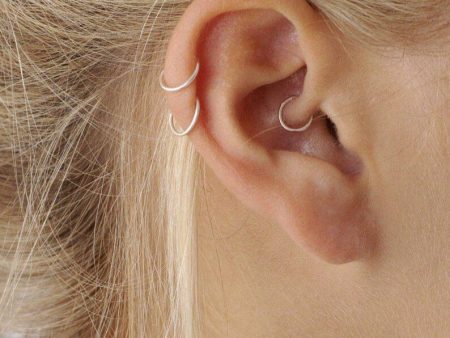 Silver Small Cartilage Helix Earring Hoops on Sale