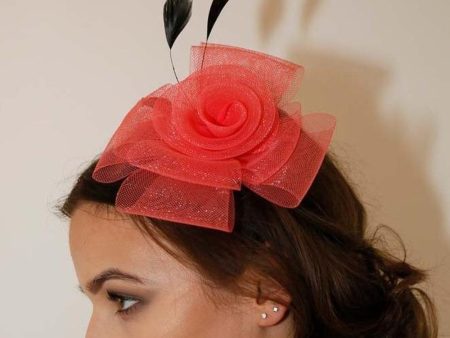 Ruby Rocks Norita Fascinator - Coral Cheap