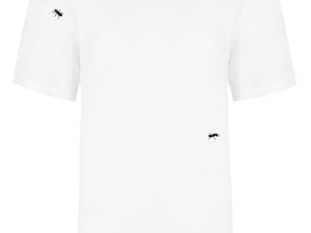 Ants Embroidered T-Shirt White Men Fashion